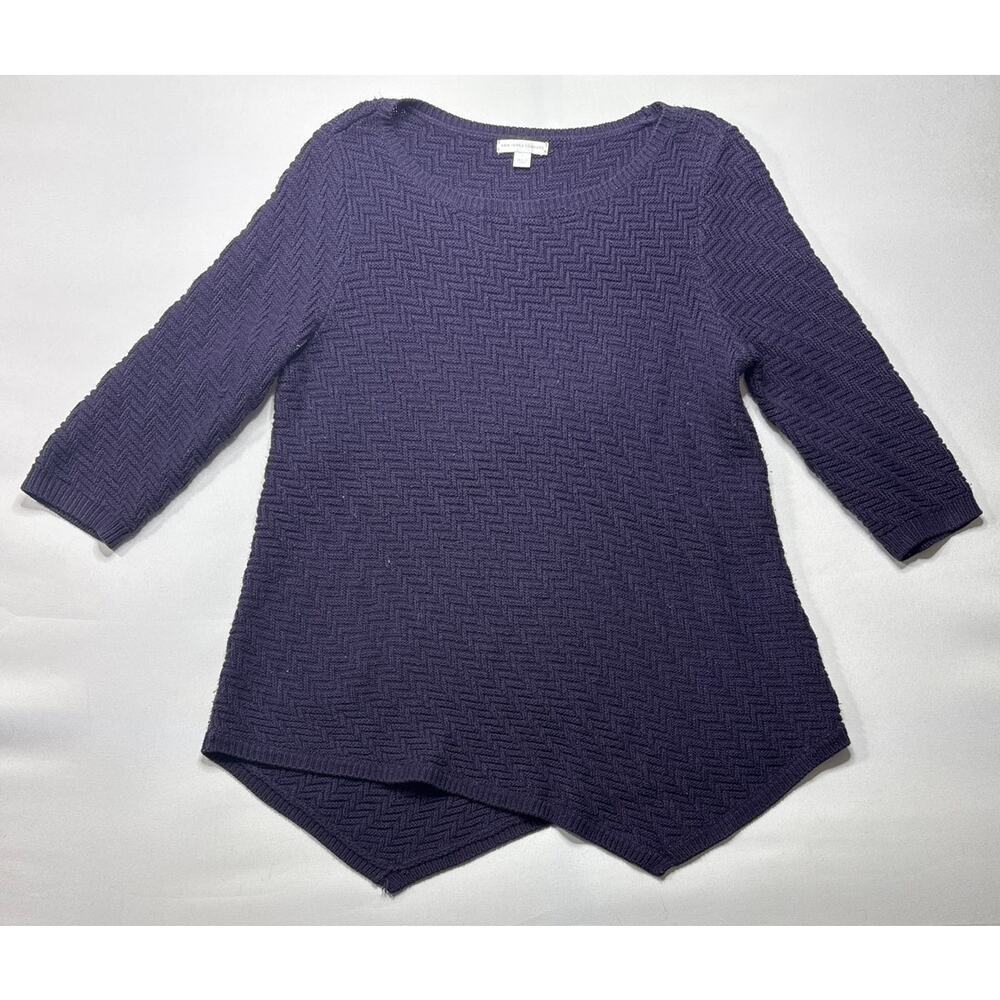 New York & Company Women's 3/4 Sleeve Purple Sweater - Size L
